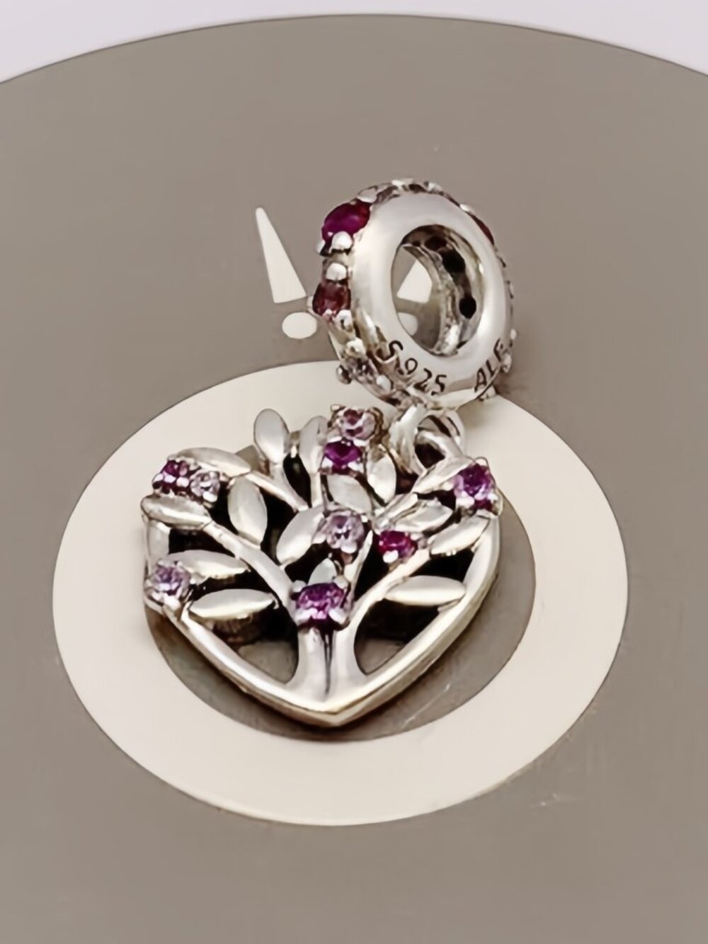 Pandora Pink Heart Family Tree Dangle Charm